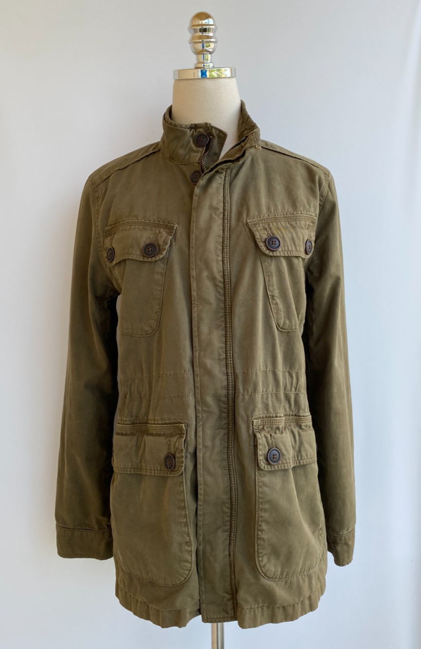 Lucky Brand Parka Utility Military Jacket Womens S Green Cotton Outdoor